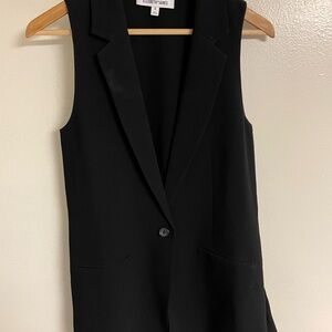 Elizabeth and James Black Tailored Sleeveless Blazer Vest
